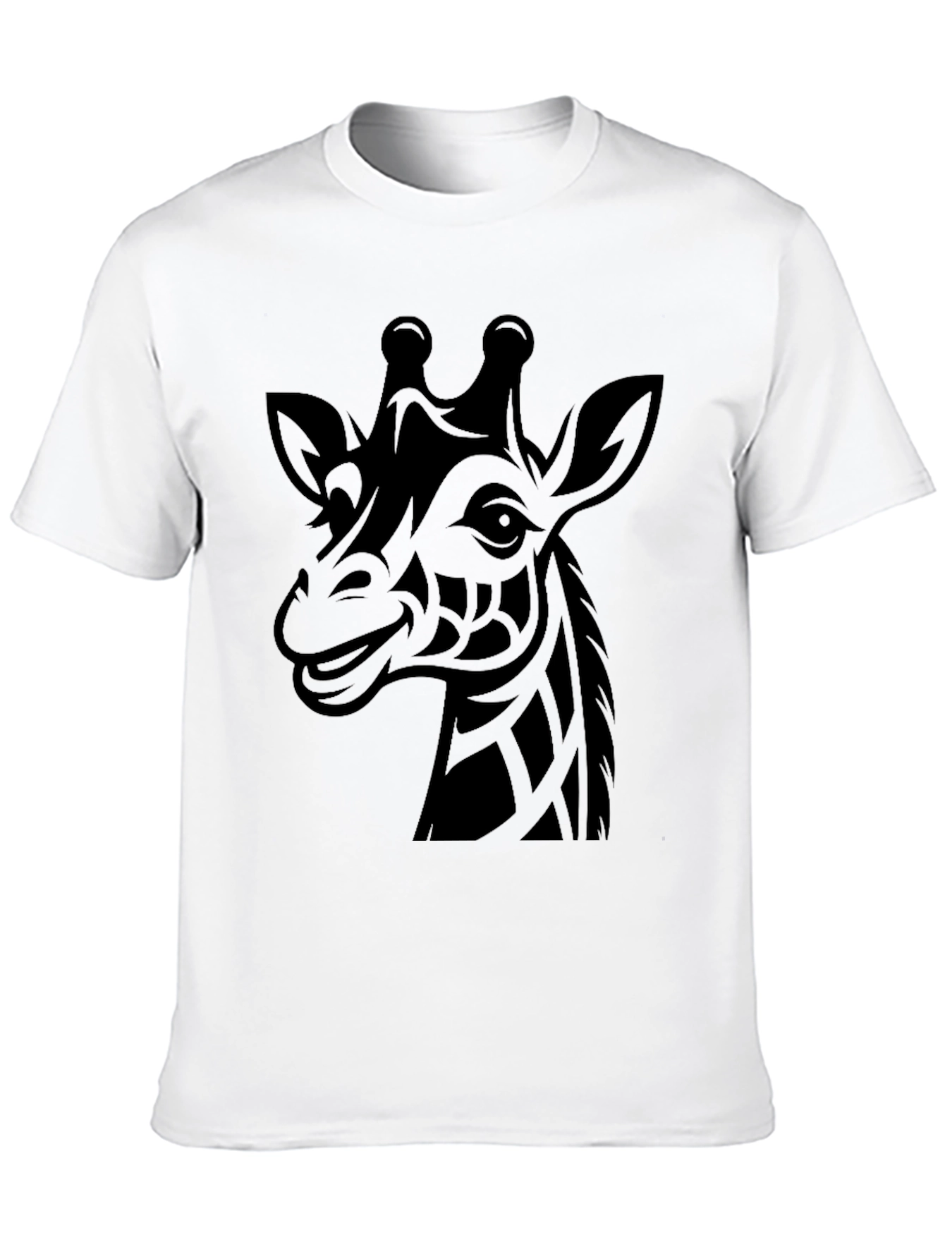 Tribal Giraffe Graphic Tee - Mens Black T-Shirt