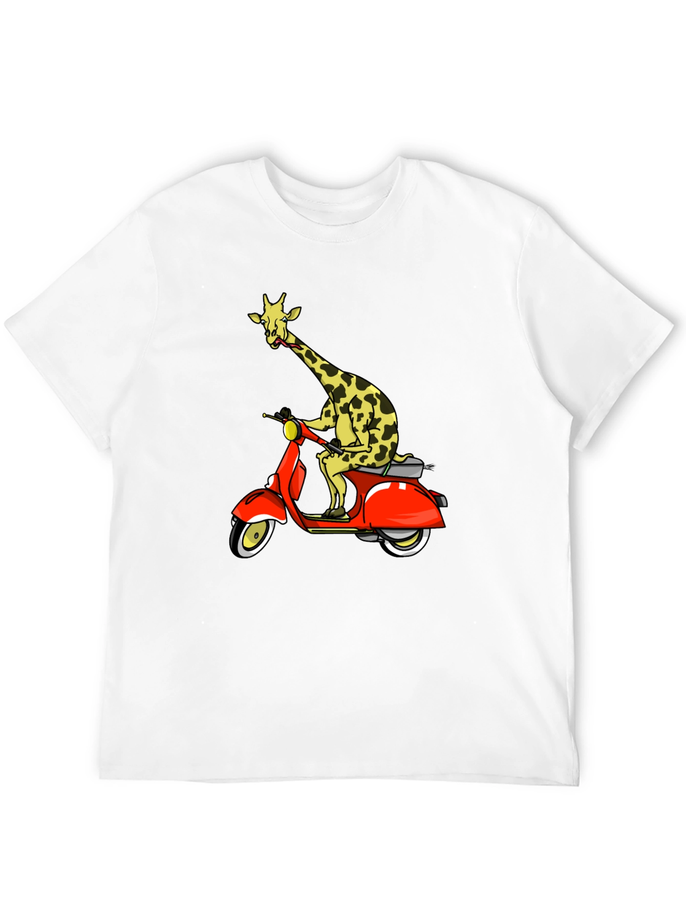 Giraffe on Scooter Graphic T-Shirt
