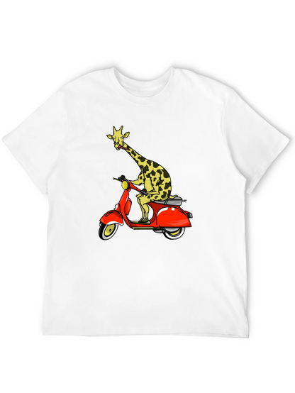 Giraffe on Scooter Graphic T-Shirt
