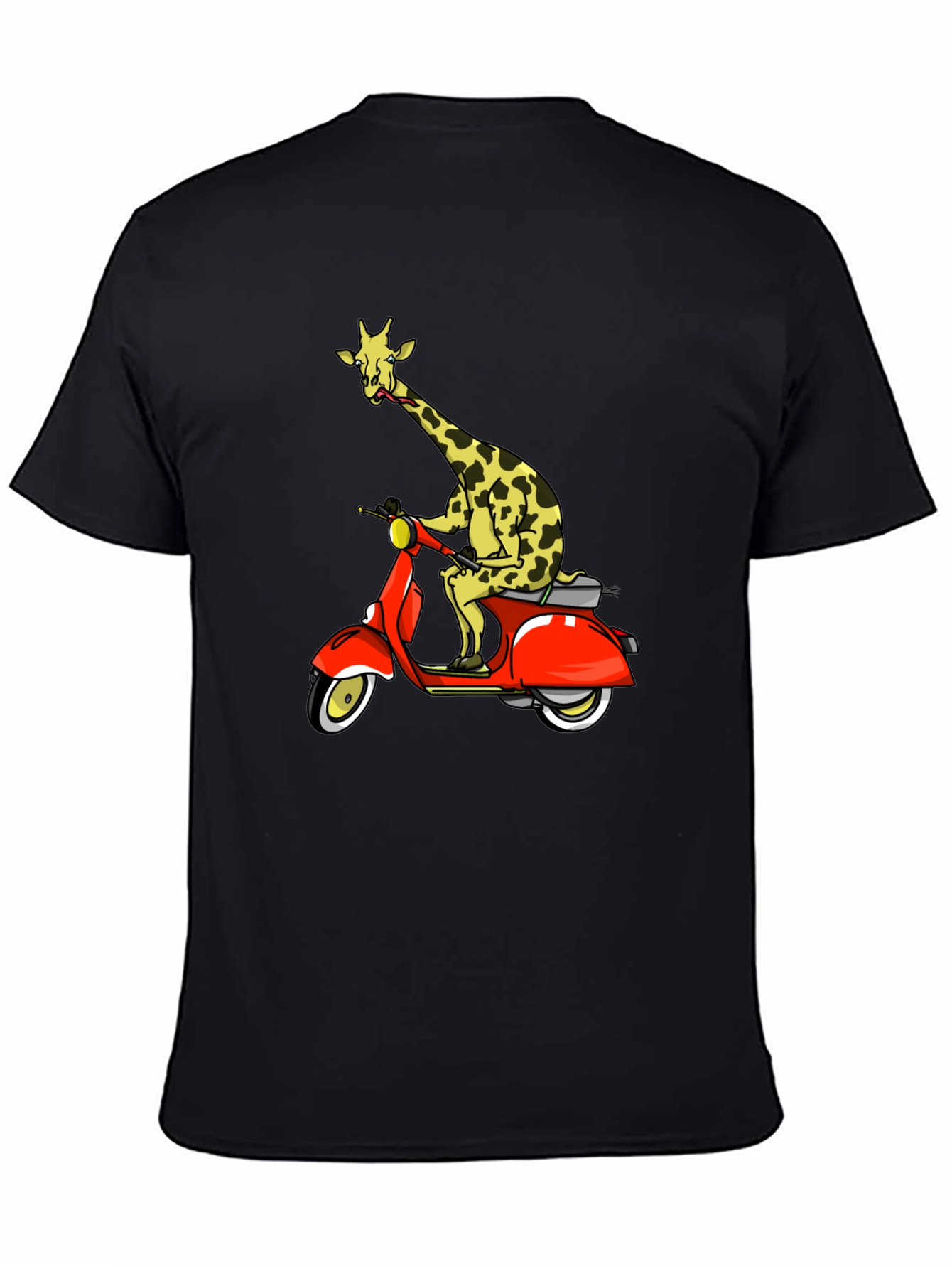 Giraffe on Scooter Graphic T-Shirt