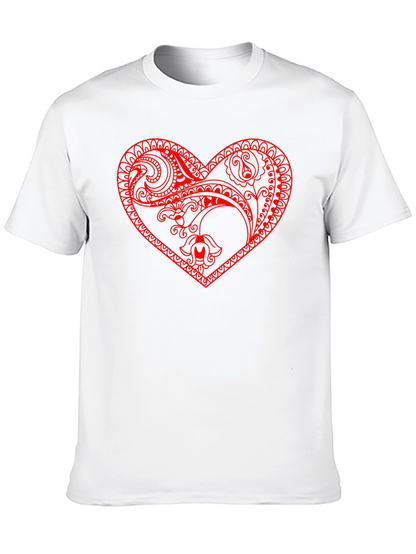 Black Tee with Red Heart Design