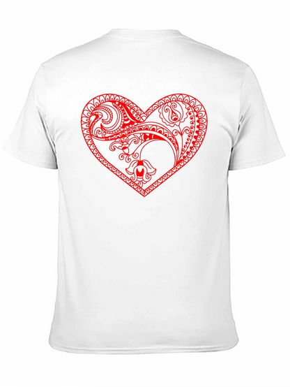 Black Tee with Red Heart Design
