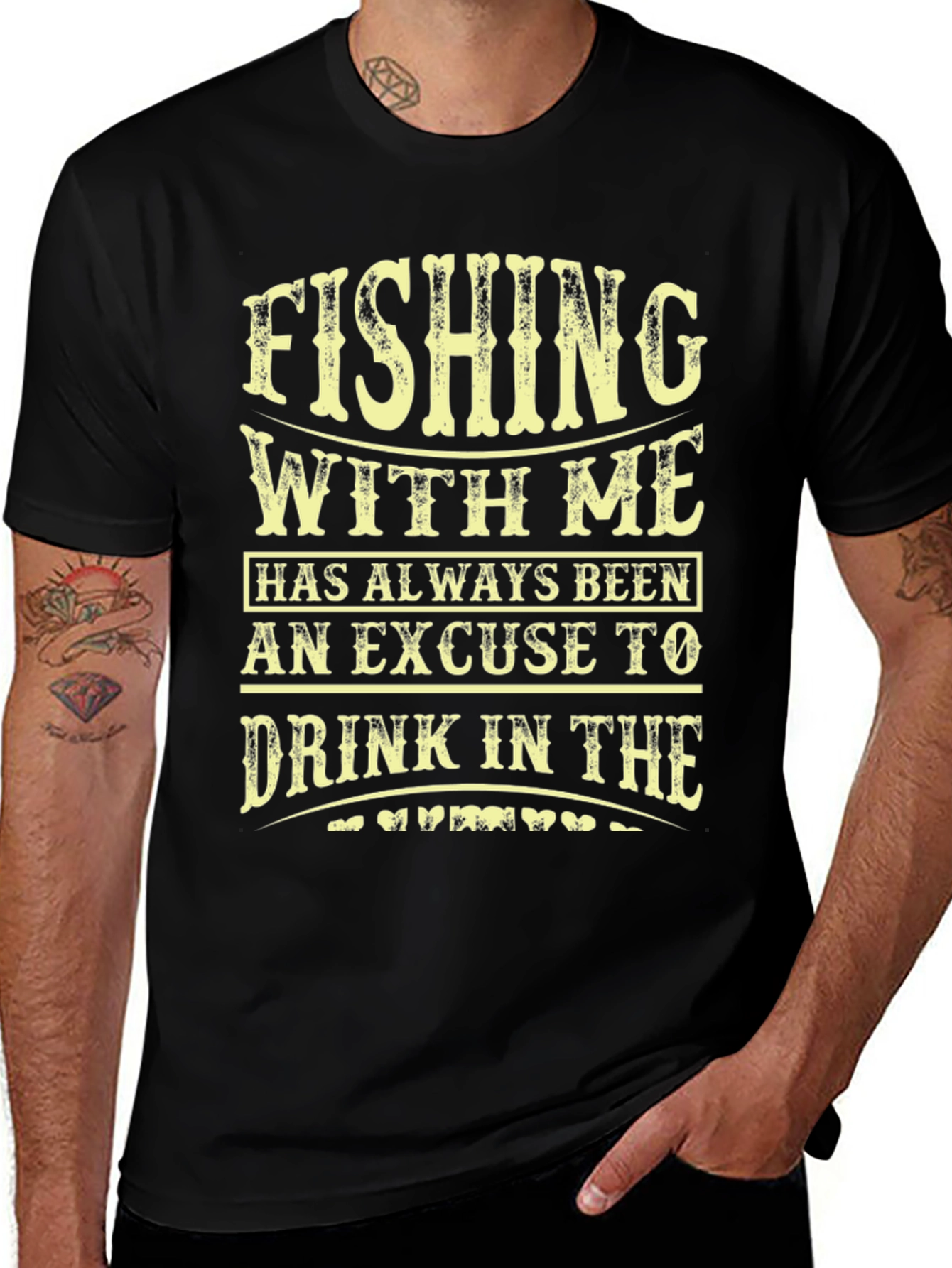 Fishing & Drinking T-Shirt: Excuse To Drink Design