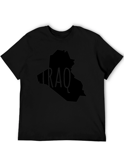 Iraq Map Graphic T-Shirt - Black Crew Neck