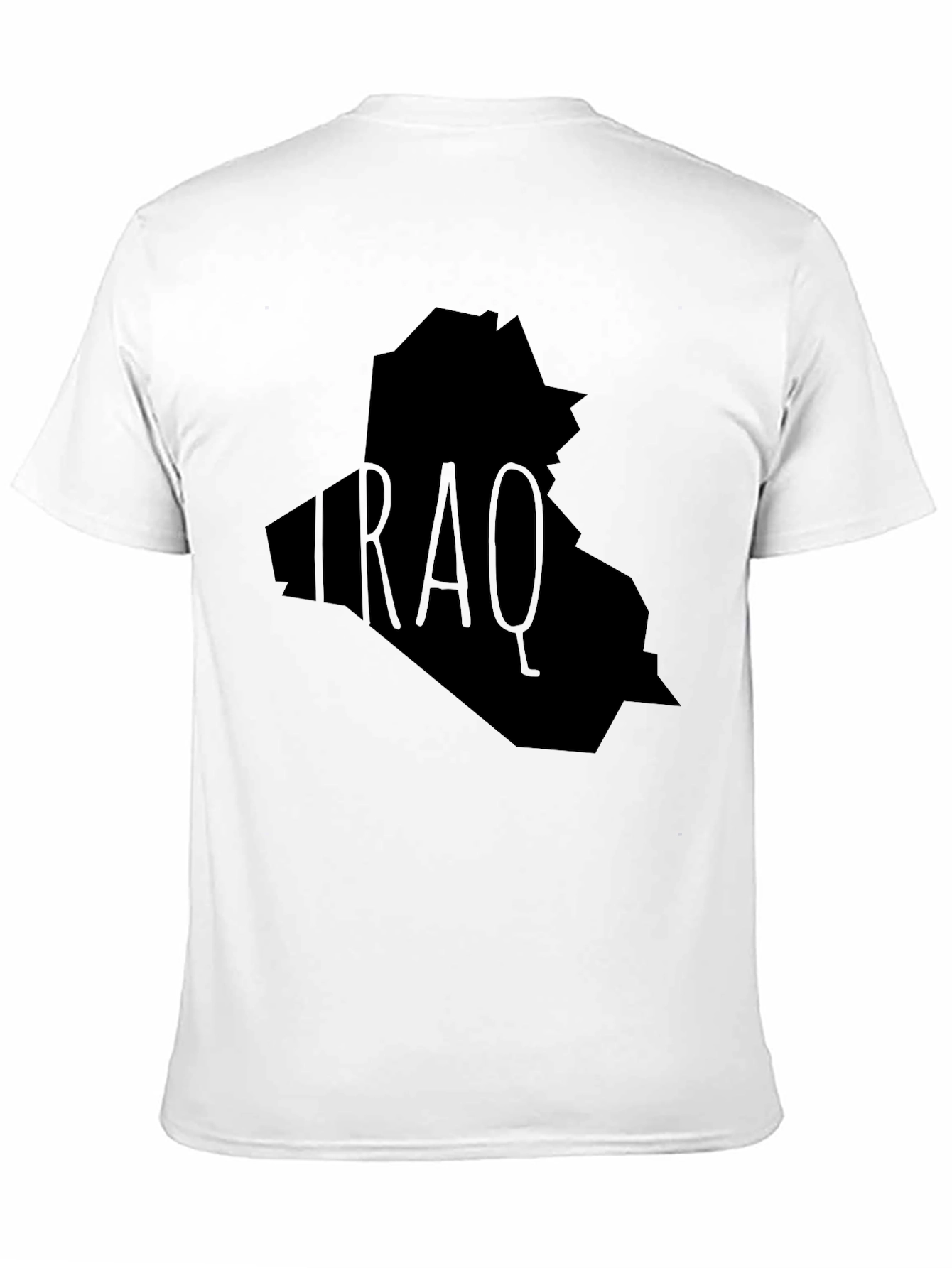 Iraq Map Graphic T-Shirt - Black Crew Neck