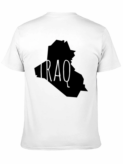 Iraq Map Graphic T-Shirt - Black Crew Neck