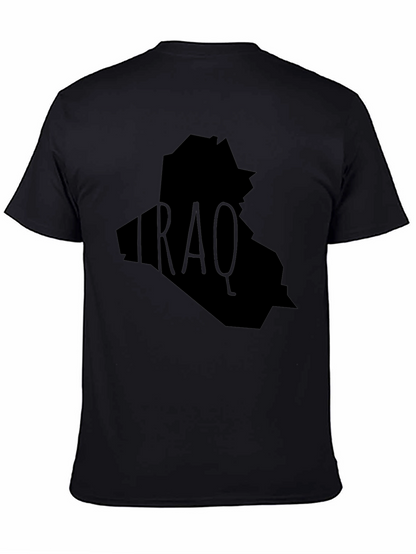 Iraq Map Graphic T-Shirt - Black Crew Neck