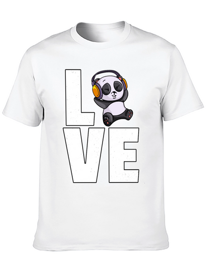 Love Panda T-Shirt - Mens Black Graphic Tee