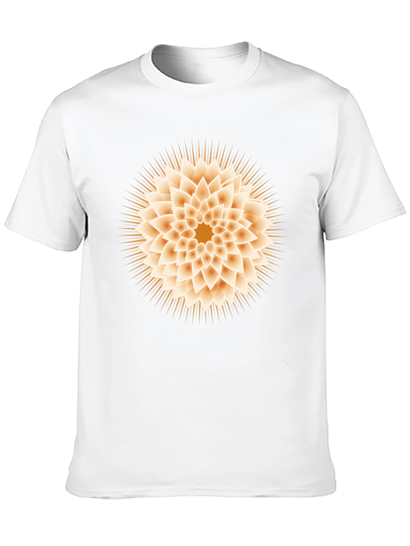 Geometric Flower Graphic Tee - Black