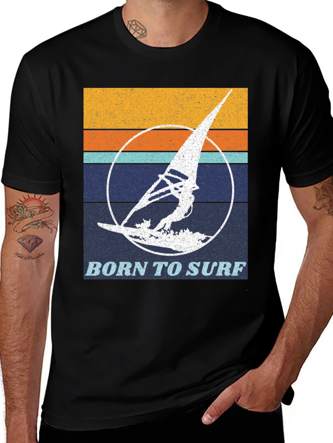 Retro Surfing T-Shirt - Born to Surf