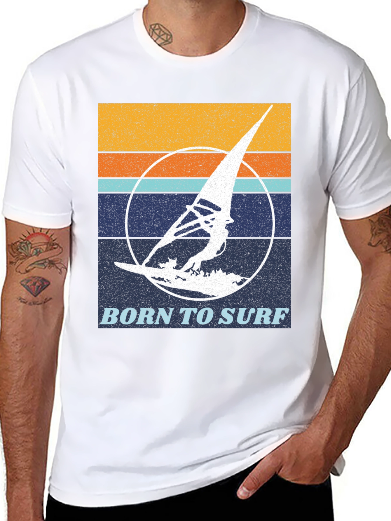 Retro Surfing T-Shirt - Born to Surf