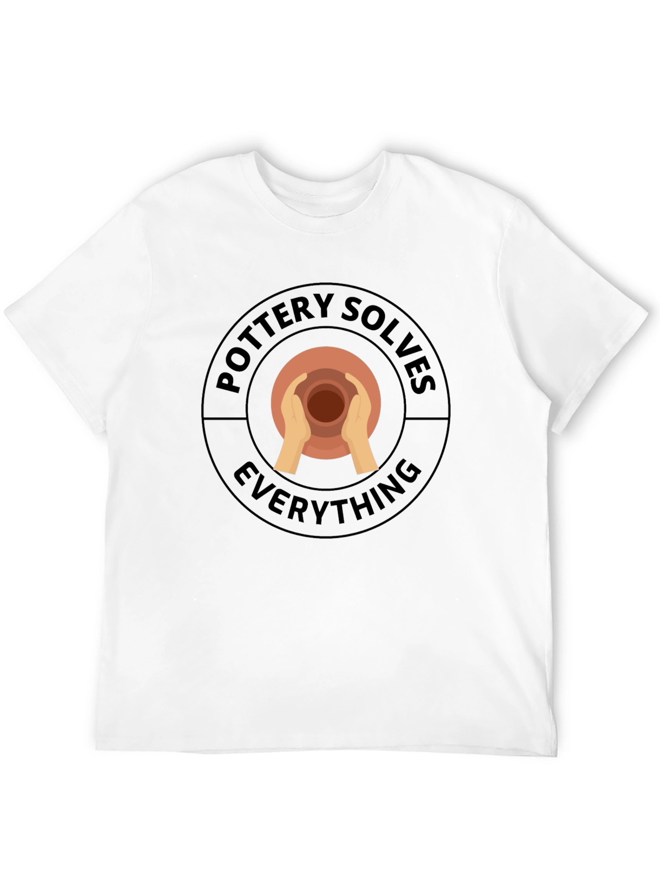 Pottery Solves Everything Black Graphic T-Shirt
