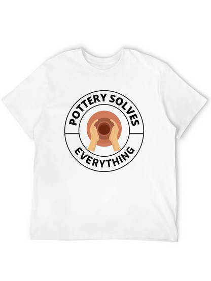 Pottery Solves Everything Black Graphic T-Shirt