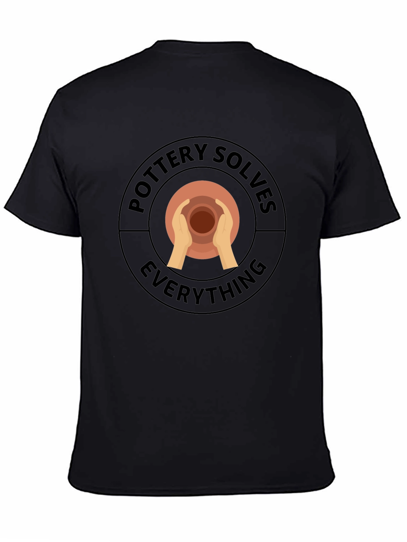 Pottery Solves Everything Black Graphic T-Shirt