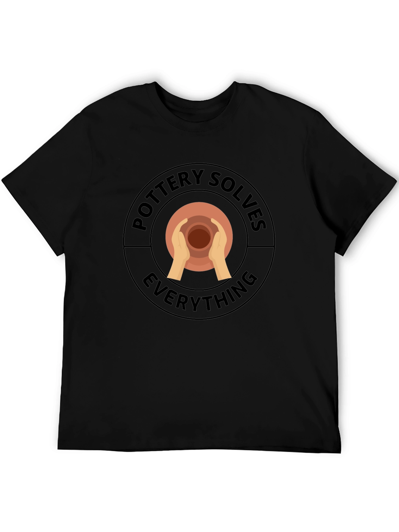 Pottery Solves Everything Black Graphic T-Shirt