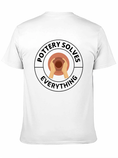 Pottery Solves Everything Black Graphic T-Shirt
