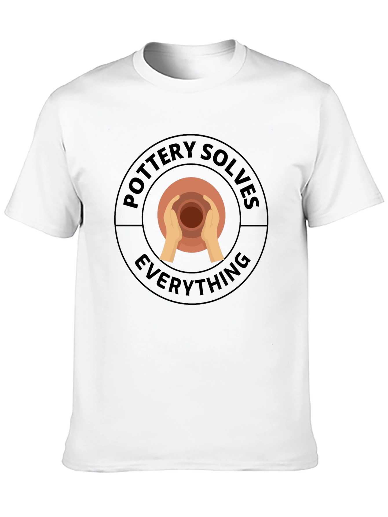 Pottery Solves Everything Black Graphic T-Shirt