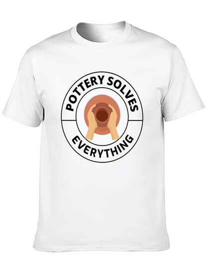 Pottery Solves Everything Black Graphic T-Shirt