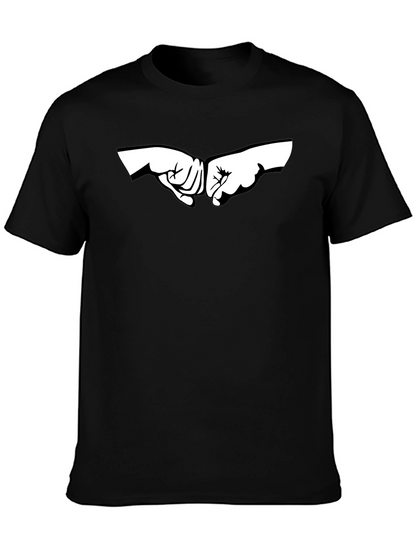 Fist Bump Graphic Tee - Stylish Black T-Shirt