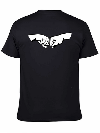 Fist Bump Graphic Tee - Stylish Black T-Shirt