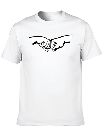 Fist Bump Graphic Tee - Stylish Black T-Shirt
