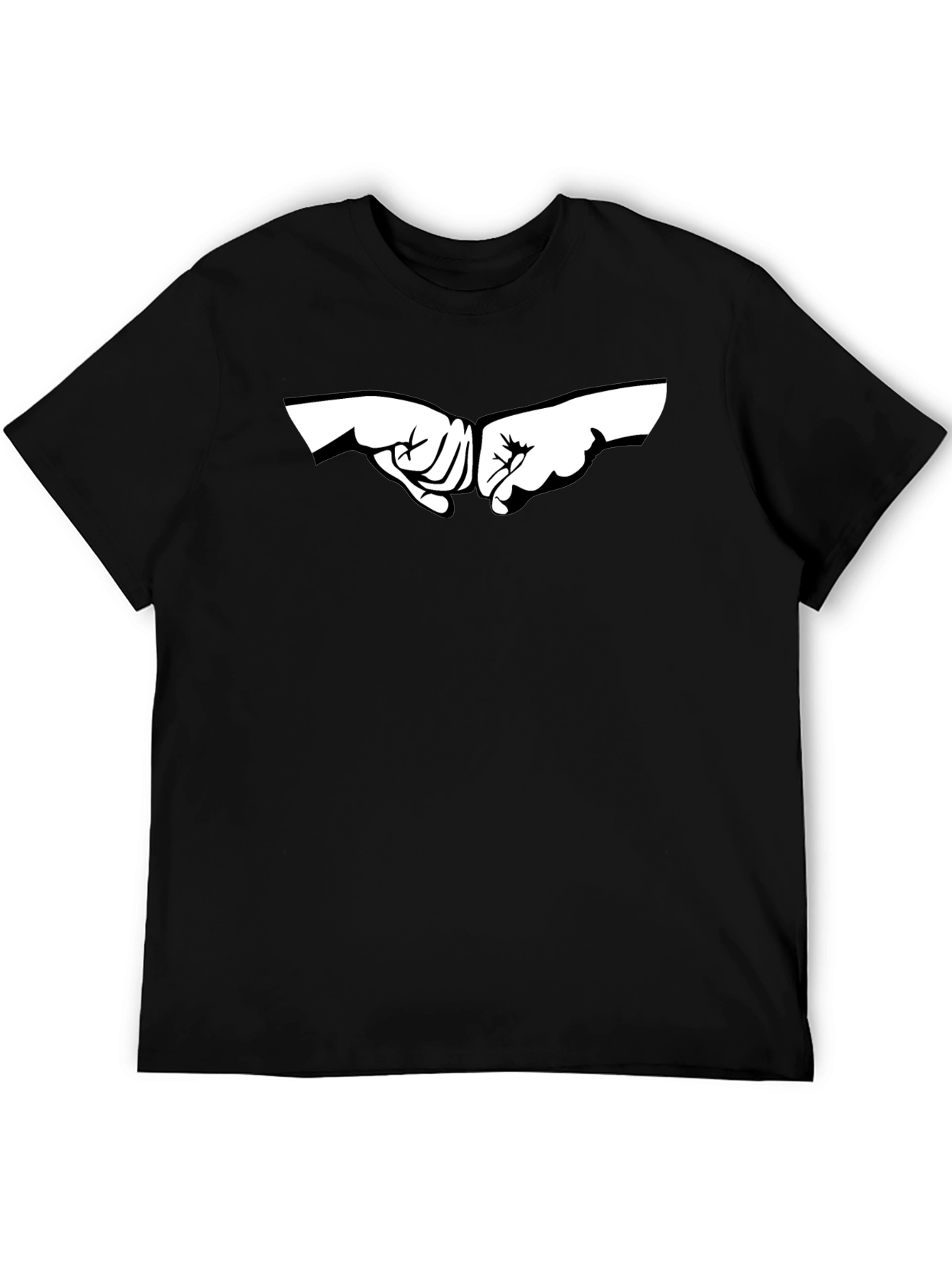 Fist Bump Graphic Tee - Stylish Black T-Shirt