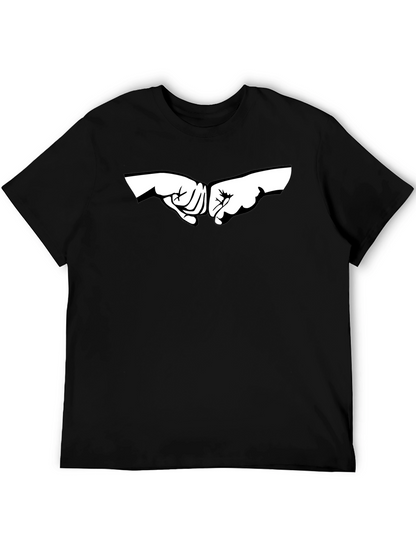 Fist Bump Graphic Tee - Stylish Black T-Shirt