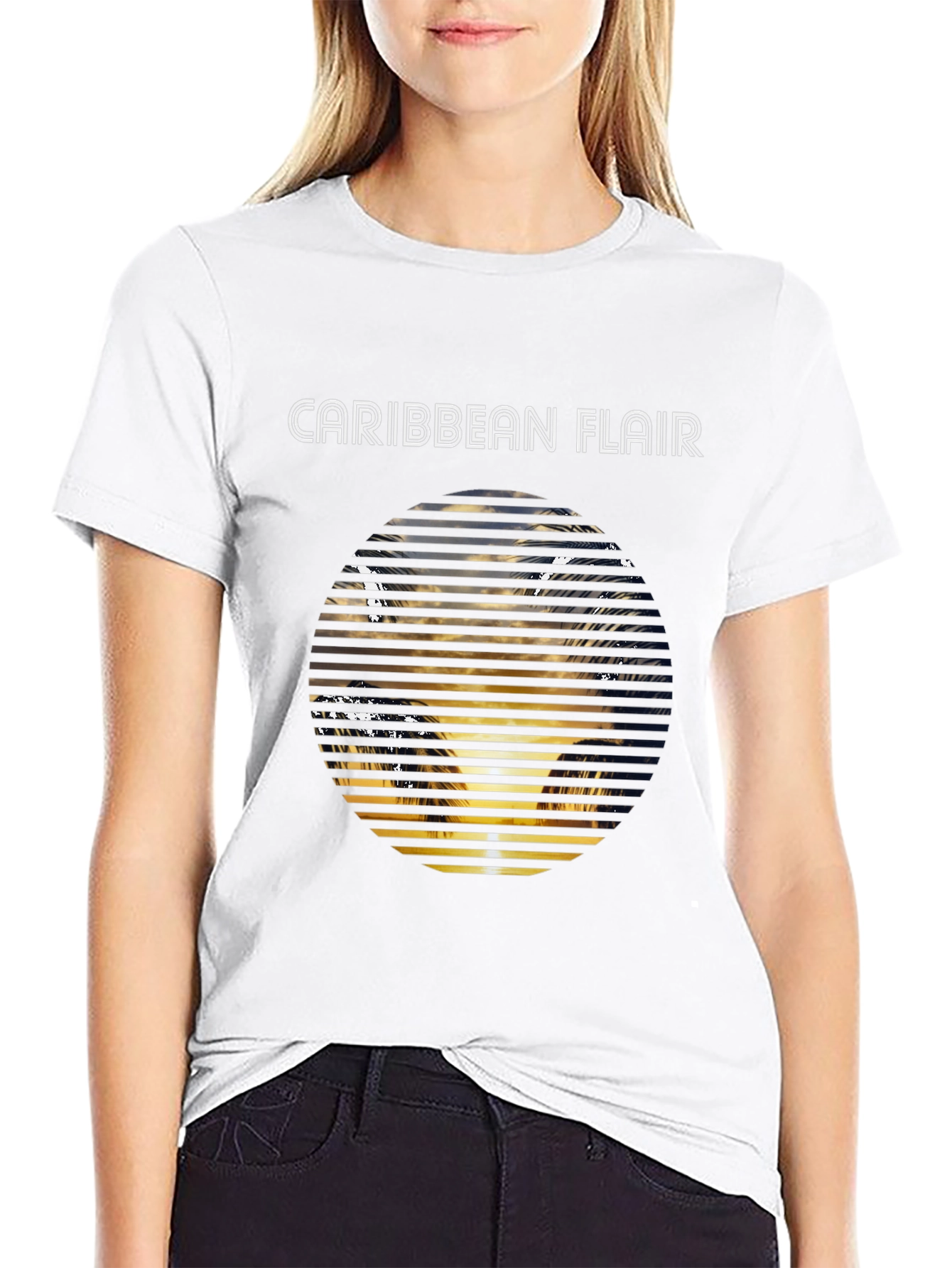Caribbean Flair Graphic Tee - Black