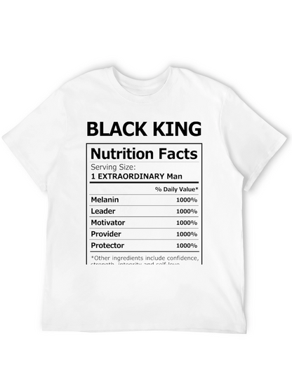 Black King Nutrition Facts Graphic T-Shirt