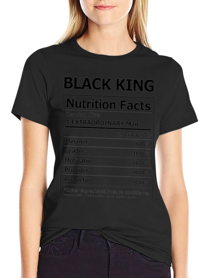 Black King Nutrition Facts Graphic T-Shirt