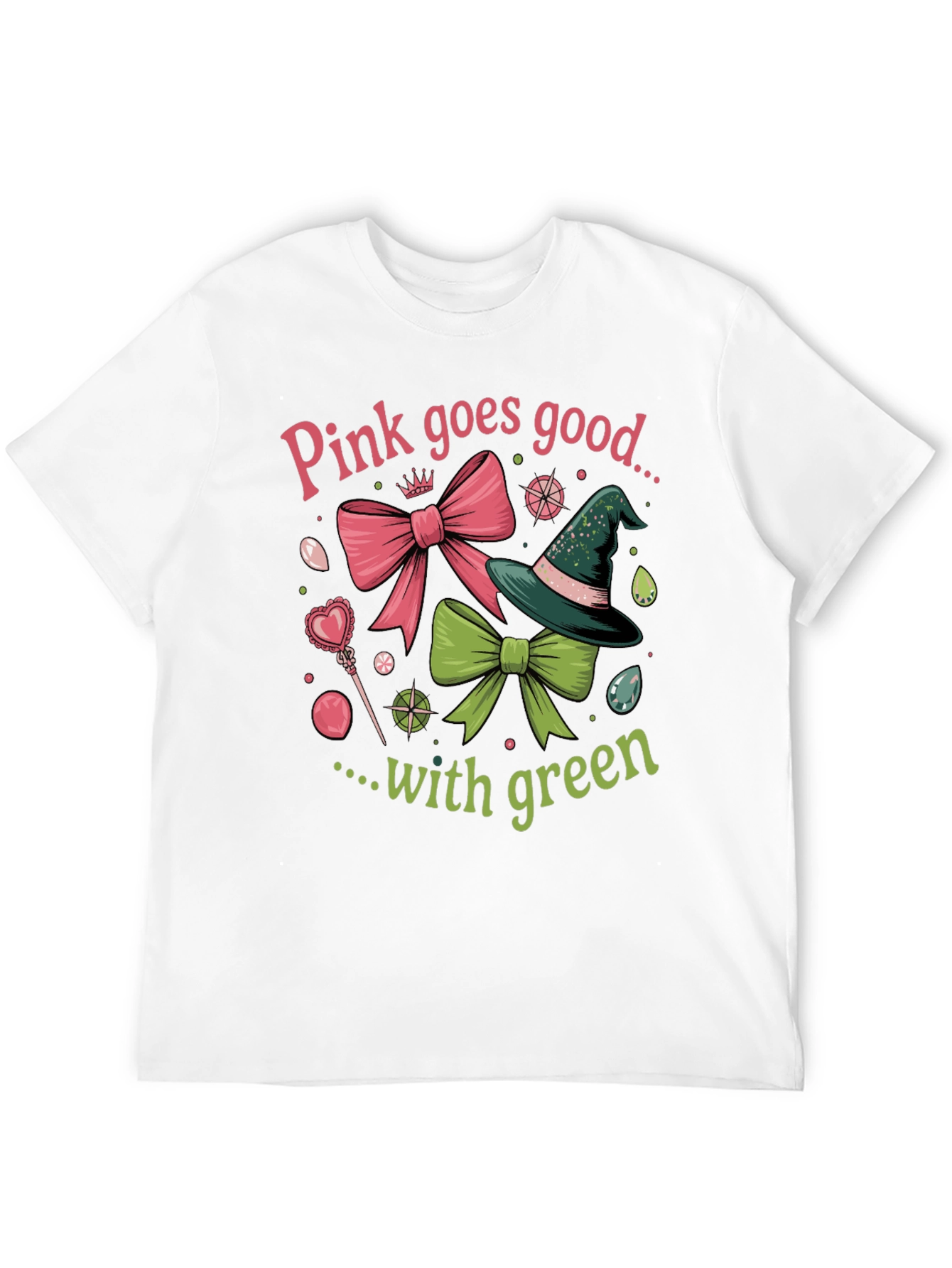 Pink & Green Graphic T-Shirt