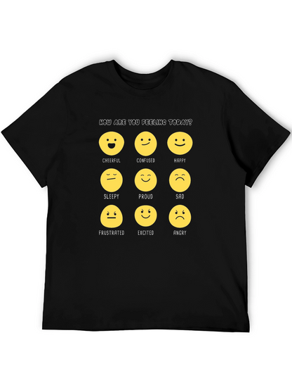 Emotion Faces Graphic T-Shirt: How Are You Feeling Today?