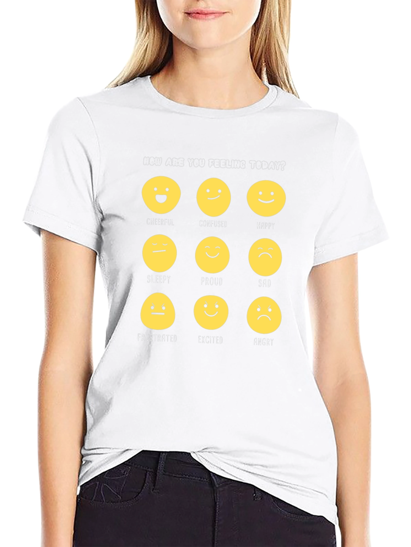 Emotion Faces Graphic T-Shirt: How Are You Feeling Today?