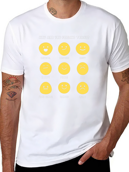 Emotion Faces Graphic T-Shirt: How Are You Feeling Today?