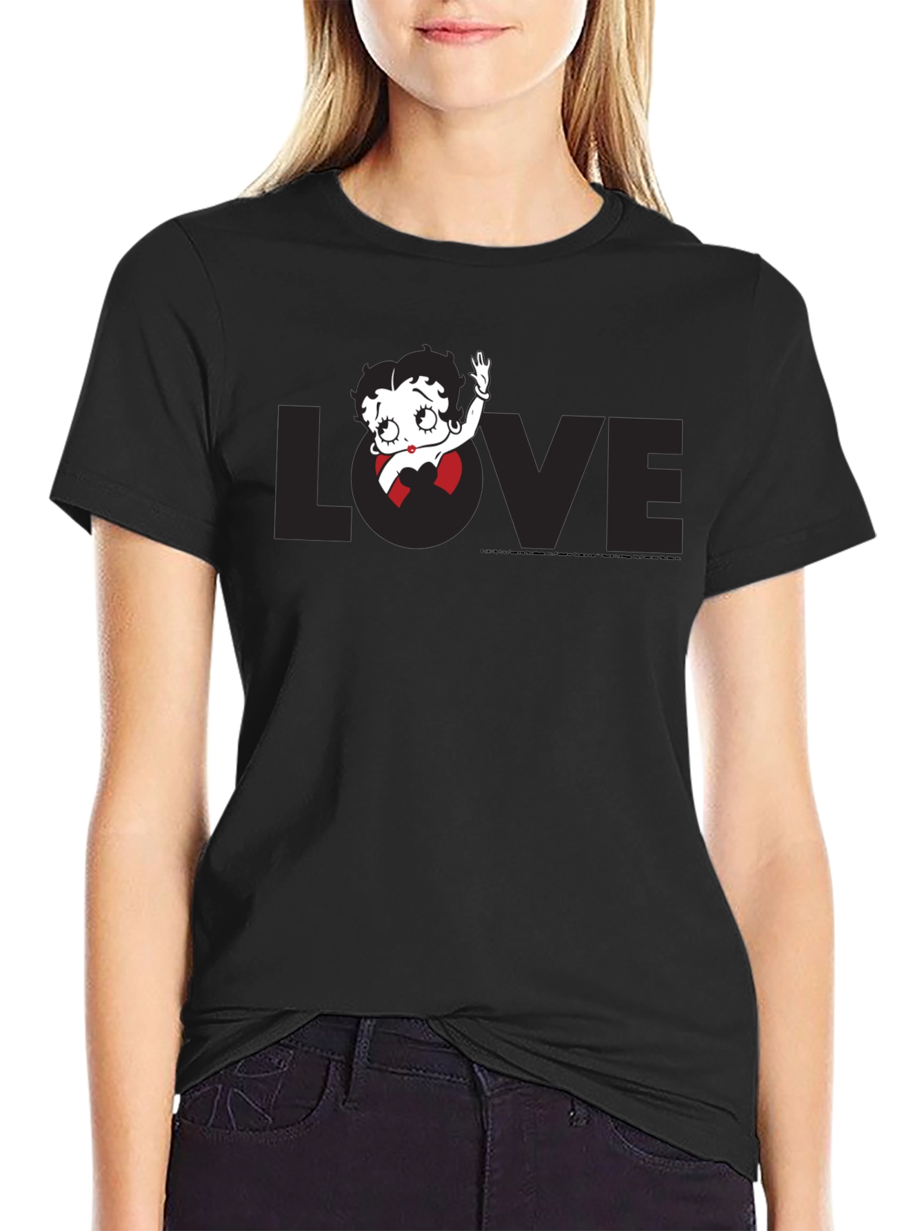 Betty Boop Love Black T-Shirt