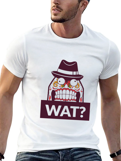 WAT? Sugar Skull Fedora T-Shirt - Mens