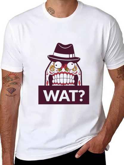 WAT? Sugar Skull Fedora T-Shirt - Mens