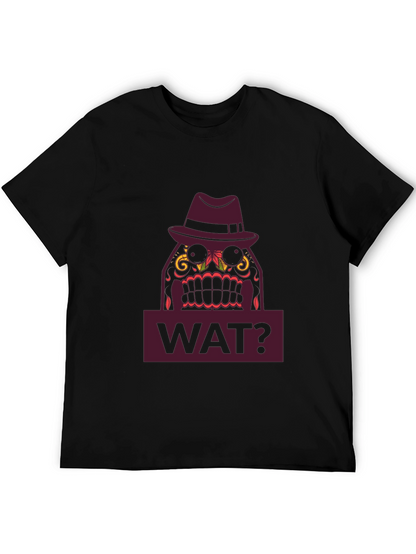 WAT? Sugar Skull Fedora T-Shirt - Mens