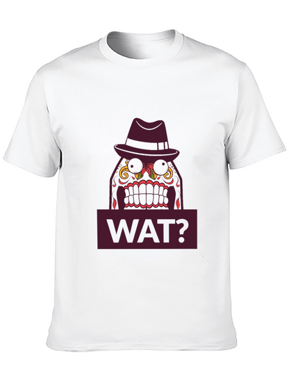 WAT? Sugar Skull Fedora T-Shirt - Mens