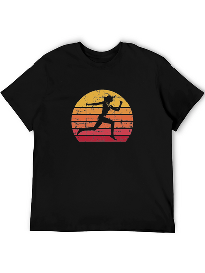 Retro Runner Graphic Tee - Sunset Silhouette