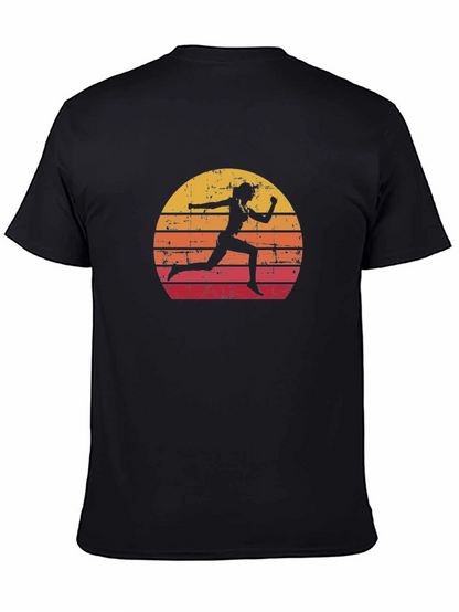 Retro Runner Graphic Tee - Sunset Silhouette