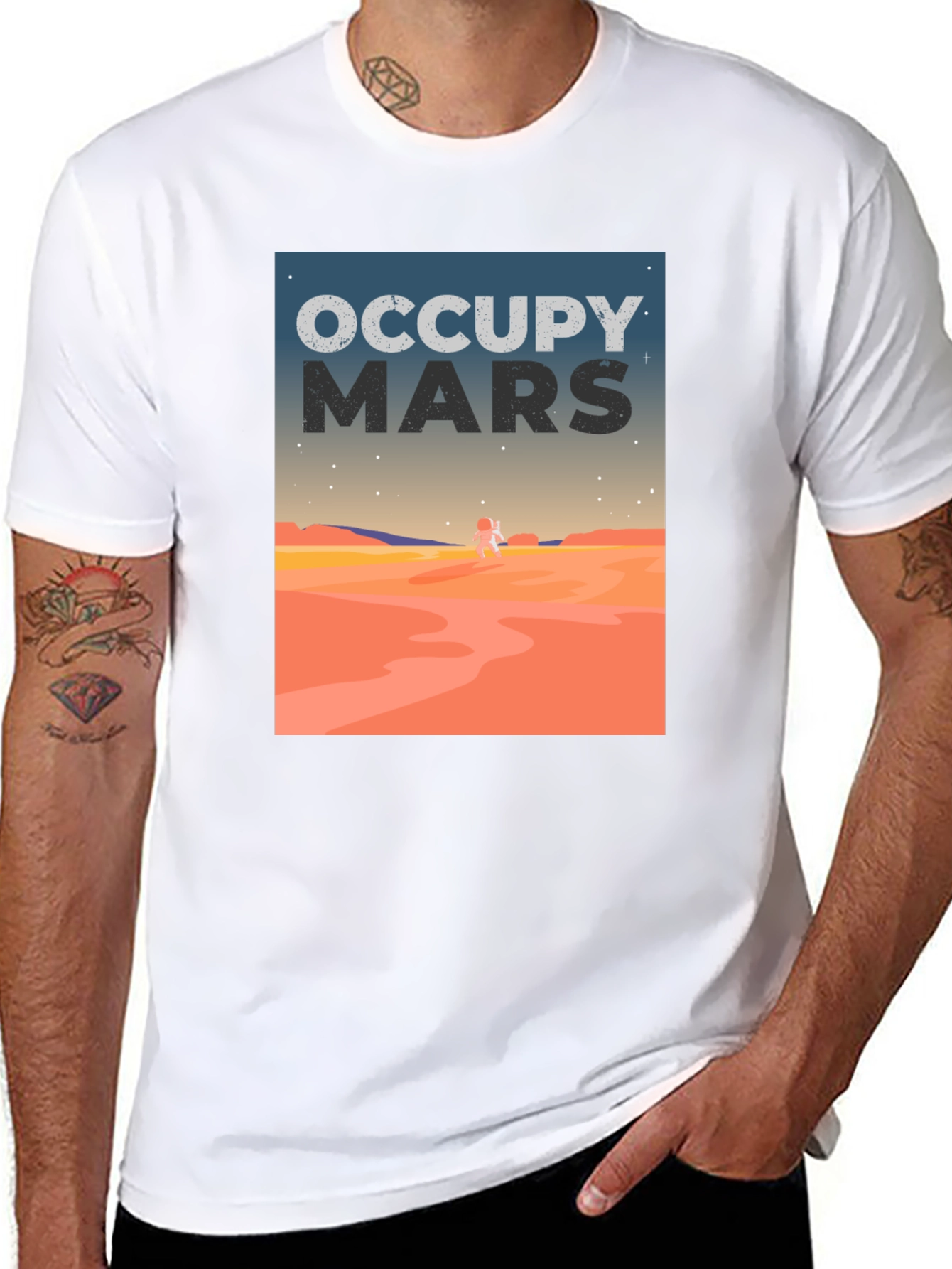 Occupy Mars Graphic Tee - Space Exploration T-Shirt