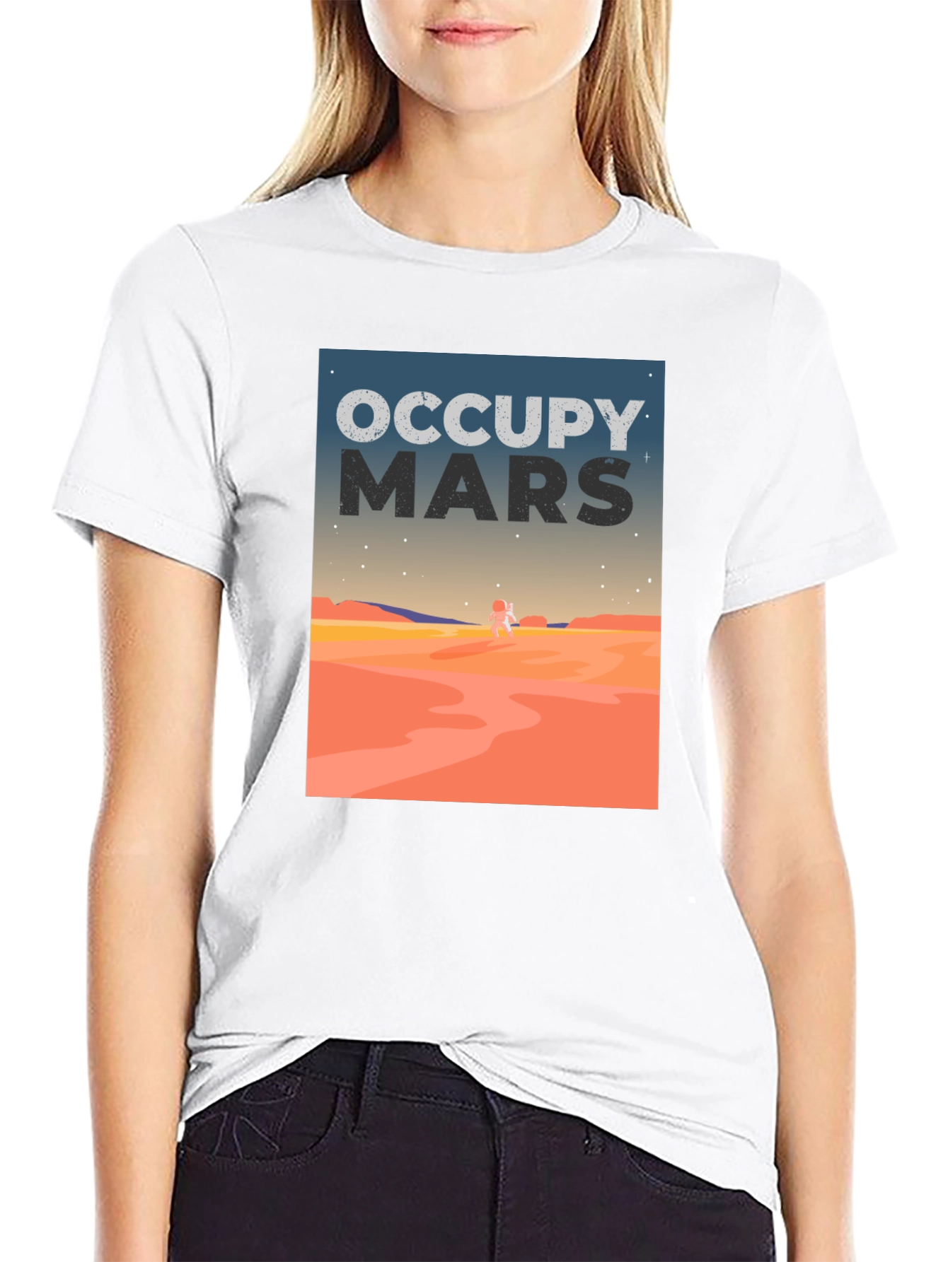 Occupy Mars Graphic Tee - Space Exploration T-Shirt
