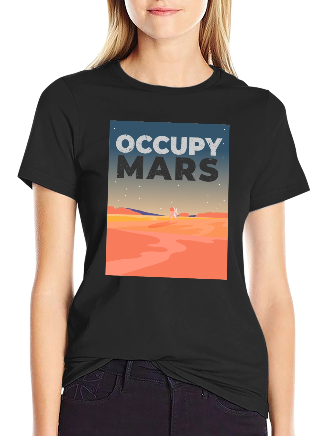 Occupy Mars Graphic Tee - Space Exploration T-Shirt