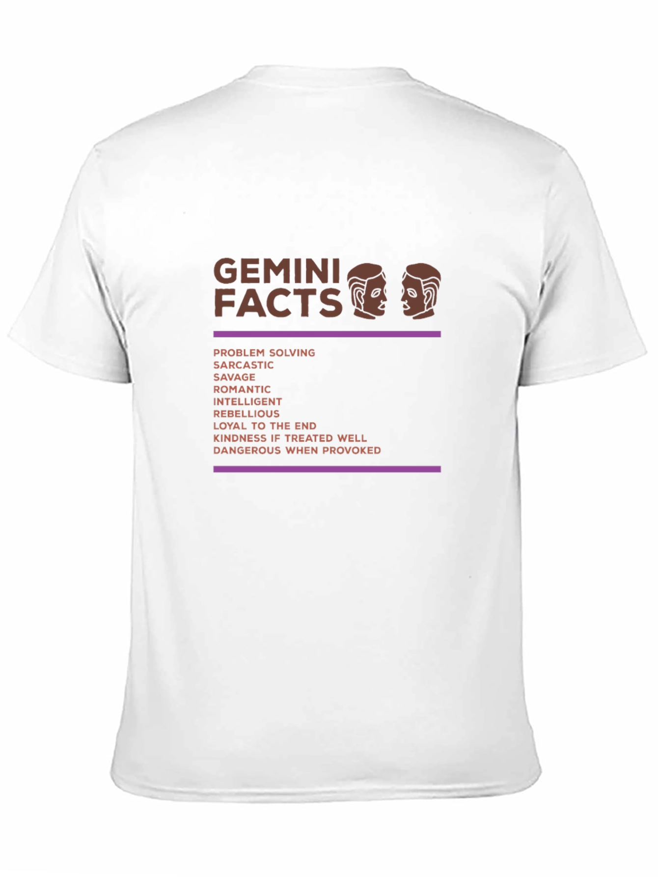 Gemini Facts Graphic T-Shirt - Zodiac Sign Tee