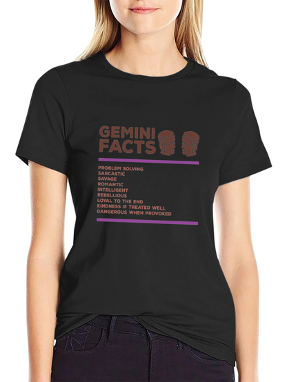 Gemini Facts Graphic T-Shirt - Zodiac Sign Tee