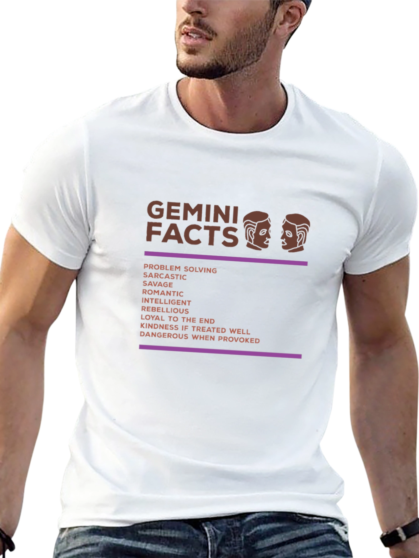 Gemini Facts Graphic T-Shirt - Zodiac Sign Tee