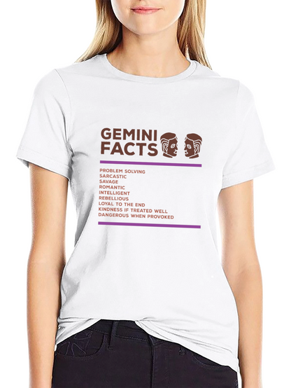 Gemini Facts Graphic T-Shirt - Zodiac Sign Tee