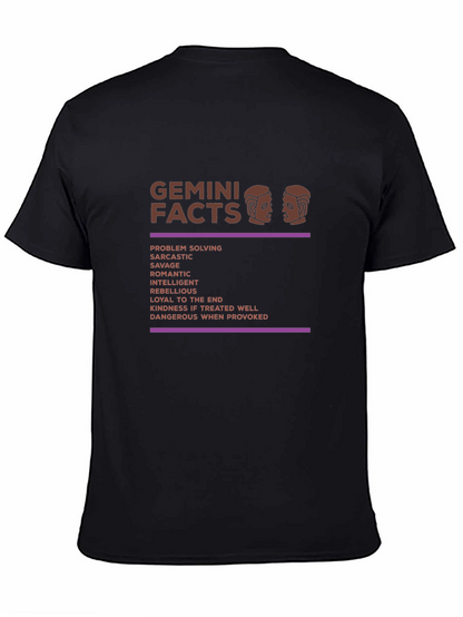 Gemini Facts Graphic T-Shirt - Zodiac Sign Tee