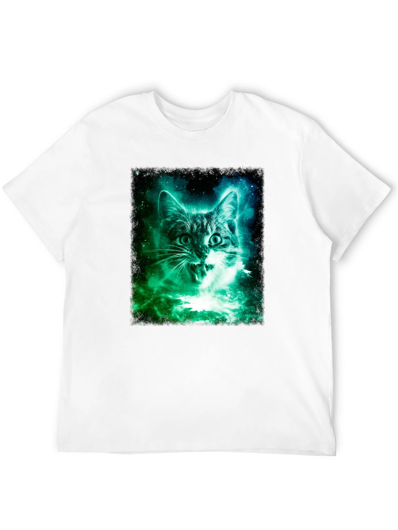 Galaxy Cat Graphic Tee - Mens Black T-Shirt